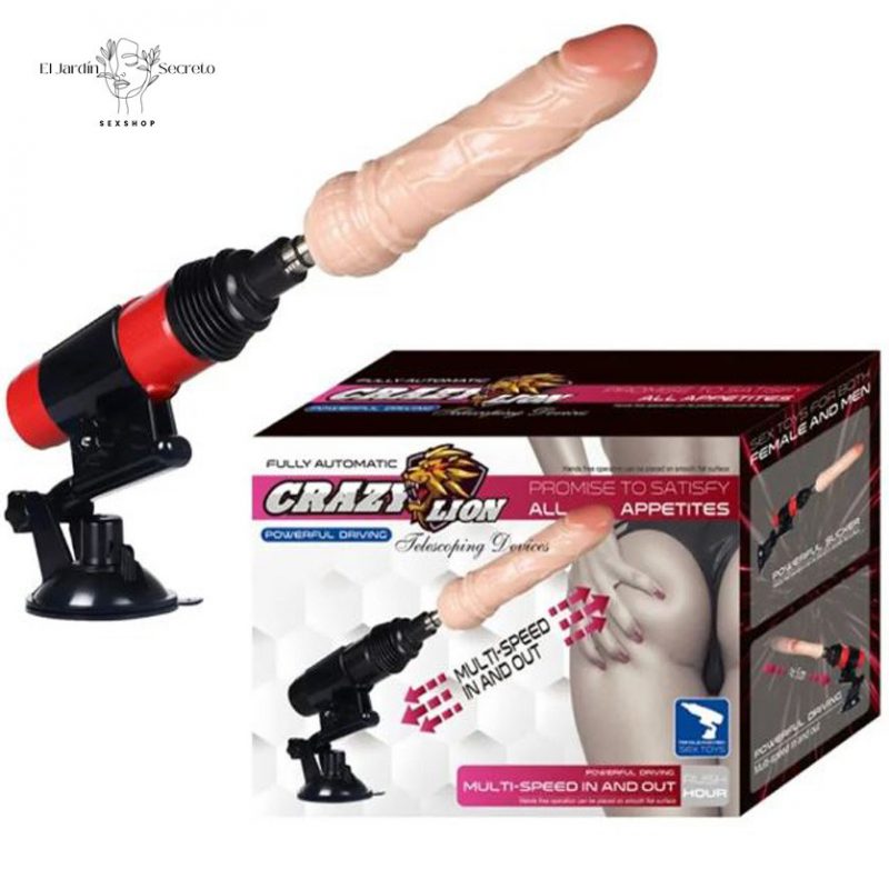 Sex Machine Maquina Sexual automática Roja con 4 Dildos