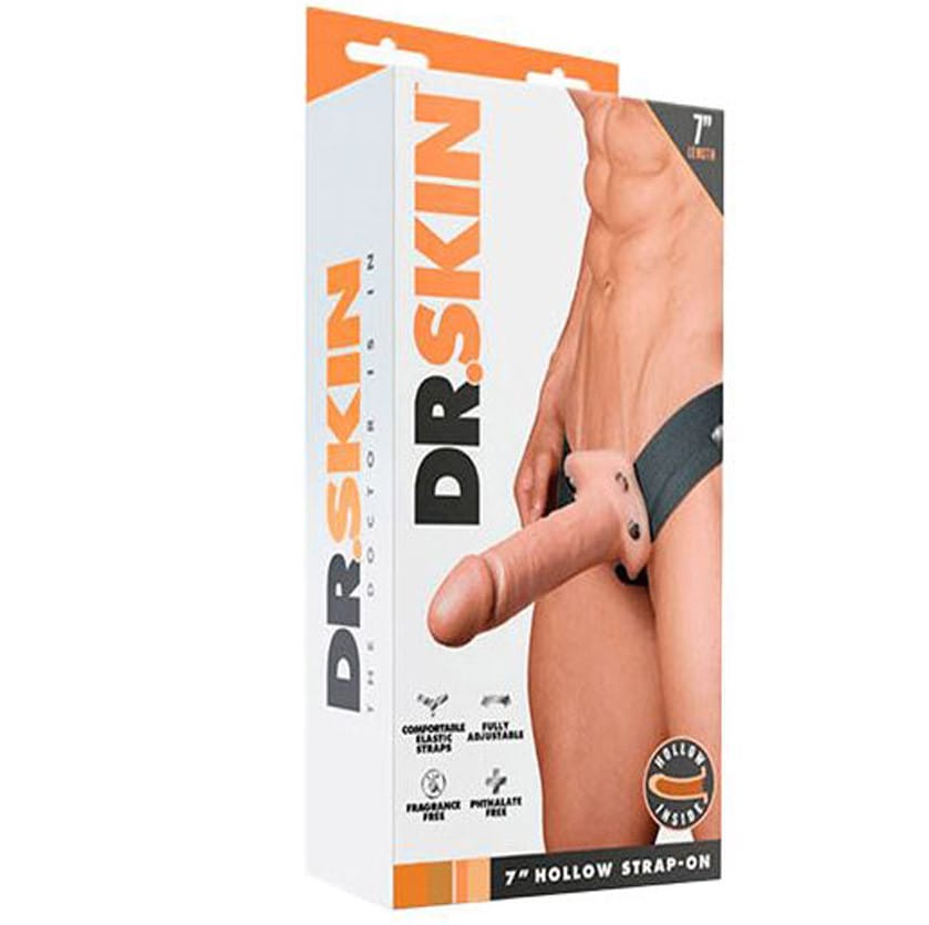 Arnés Strap On Para Hombre Dildo Hueco 19cm Dr Skin 7 Hollow Strap On Blush