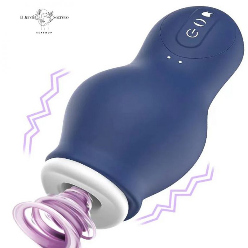 Masturbador Azul masculino con Vibración y succión Dragon Training Cup