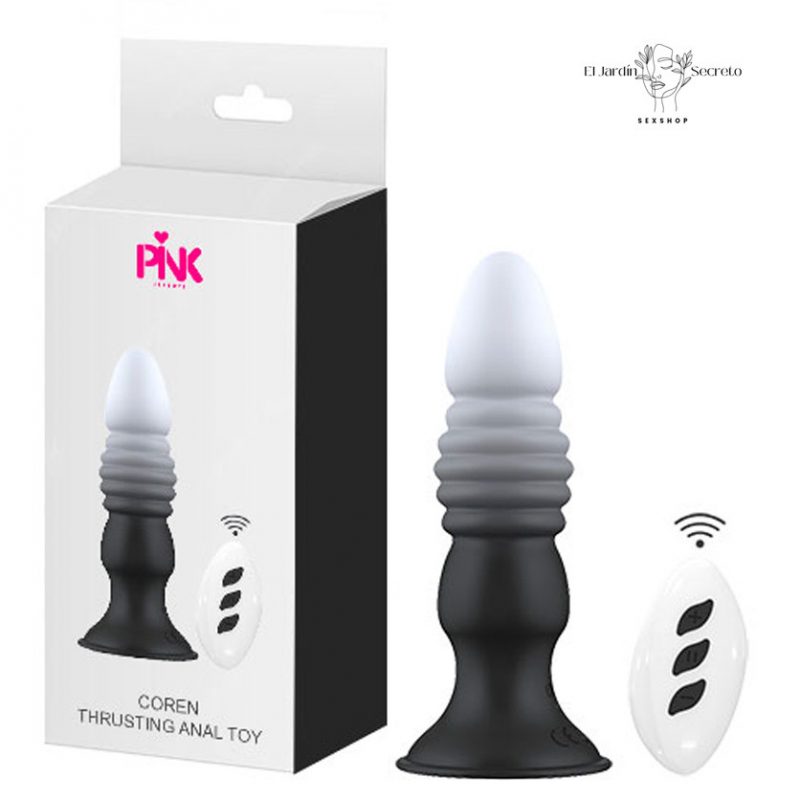 Plug Anal 14 cm con Vibración y Pistón Coren Pink Sex Toys
