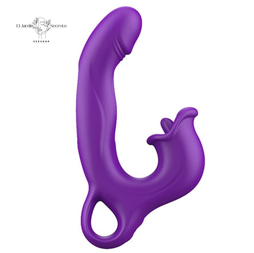 Vibrador 20cm Punto G Labios con lengua Clítoris Amelia Pink Sex Toys