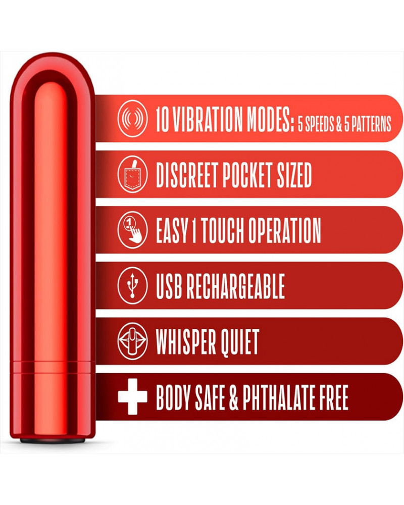 mini bala vibrador estimulador de clitoris kool vibes rojo