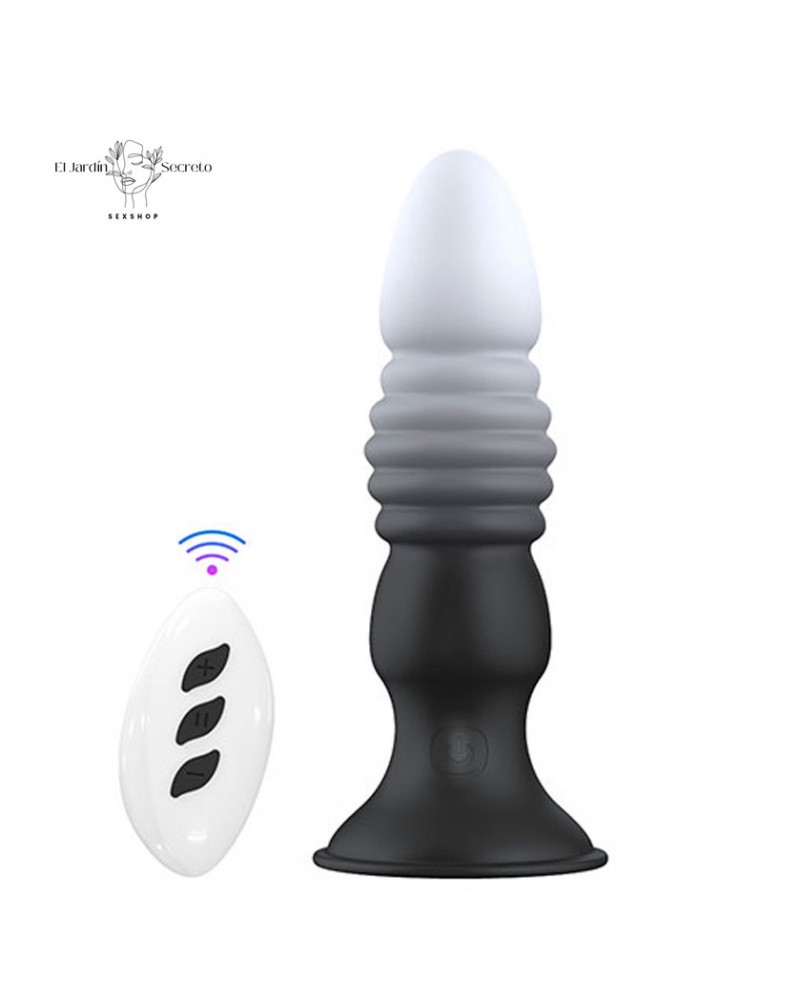 plug anal 14 cm con vibracion y piston coren pink sex toys