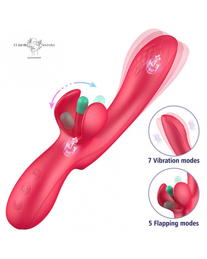 vibrador 24cm punto g con aleteo para clitoris anna pink sex toys
