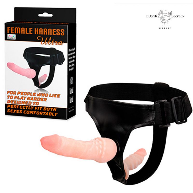 Arnés Doble dildo para Mujer Strap On Female Harness Ultra Flesh