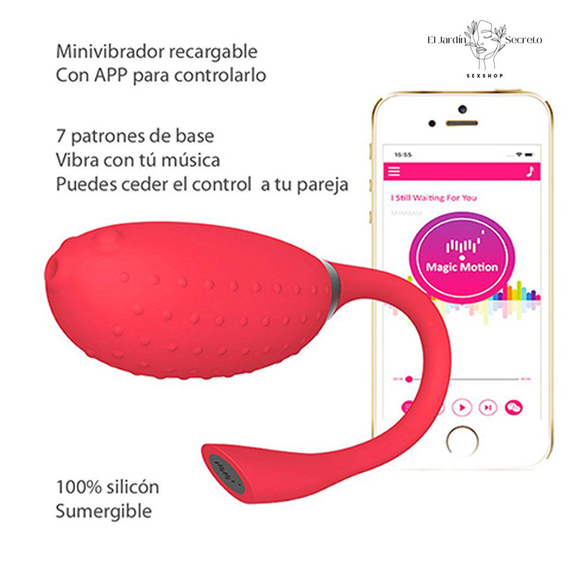 Vibrador para Clítoris y Punto G con Aplicación Fugu Red Magic Motion 6 Vibrador para Clítoris y Punto G con Aplicación Fugu Red Magic Motion