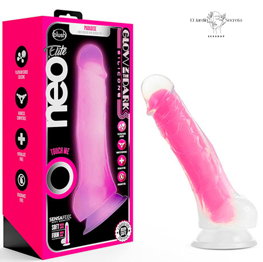 Dildo 20cm Fluorescente Realista Rosa Glow in the Dark Paradise Blush