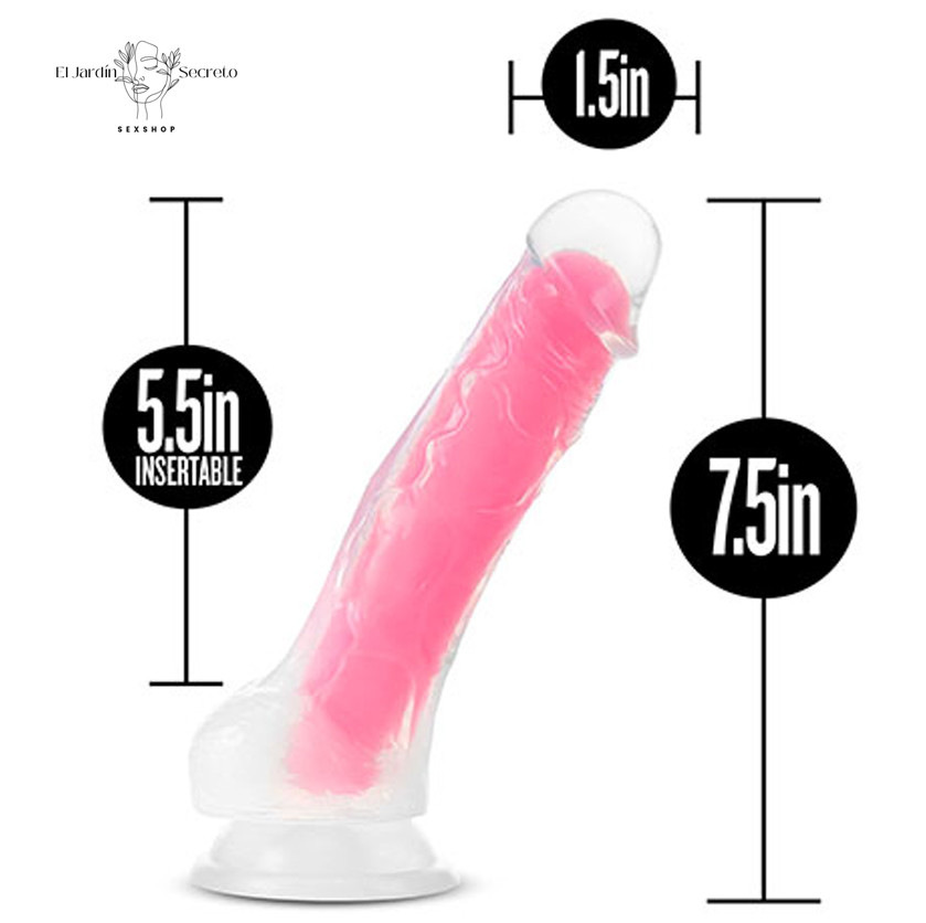 Dildo 20cm Fluorescente Realista Rosa Glow in the Dark Paradise Blush
