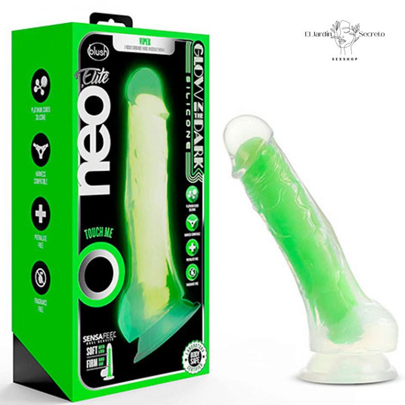 Dildo 20cm Fluorescente Realista verde Glow in the Dark Paradise Blush
