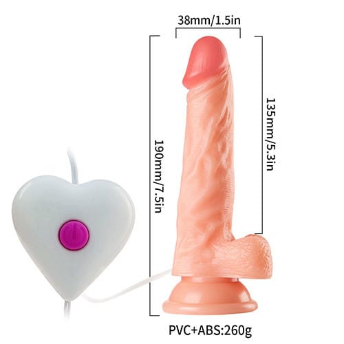 Vibrador 19cm Realista con Base de Succión Ultra Realistic Vibrating Dildo