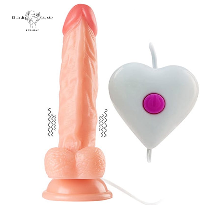 Vibrador 19cm Realista con Base de Succión Ultra Realistic Vibrating Dildo