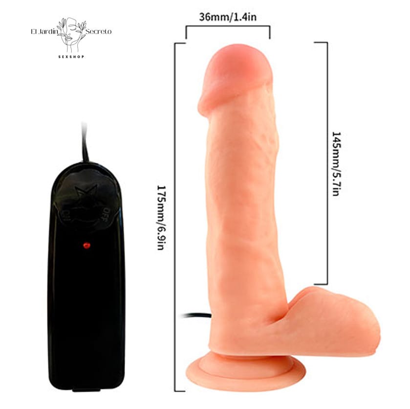 Vibrador 17cm Realista con Base de Succión Vibrador Punto G