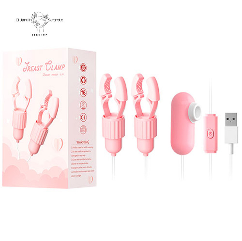 Kit Pinzas para pezones con Succionador de clítoris Pink Rabbit Nipple Clip Sucking 3 Kit Pinzas para pezones con Succionador de clítoris Pink Rabbit Nipple Clip Sucking
