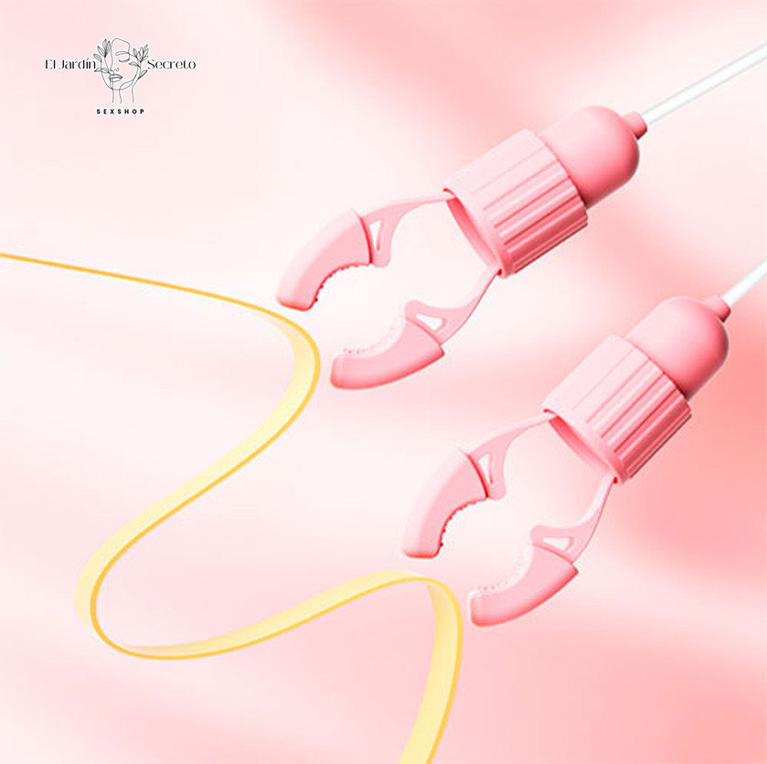 Kit Pinzas para pezones con Succionador de clítoris Pink Rabbit Nipple Clip Sucking 4 Kit Pinzas para pezones con Succionador de clítoris Pink Rabbit Nipple Clip Sucking