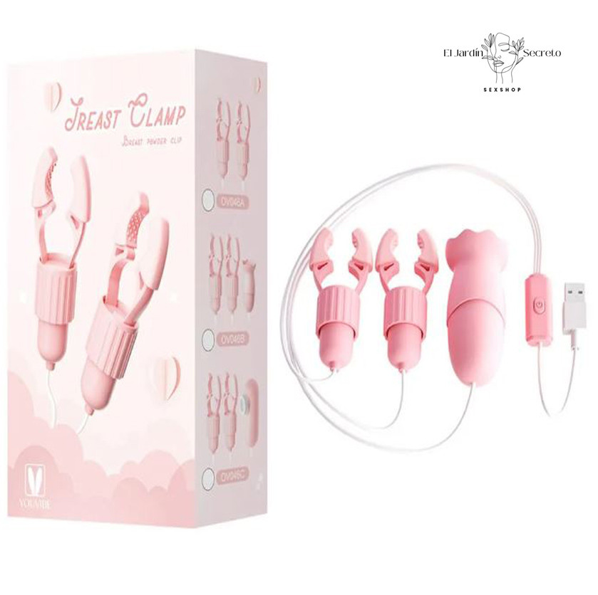 Pinzas para pezones con Lengua Vibrador de clítoris Pink Nipple Clip Licking 4 Pinzas para pezones con Lengua Vibrador de clítoris Pink Nipple Clip Licking