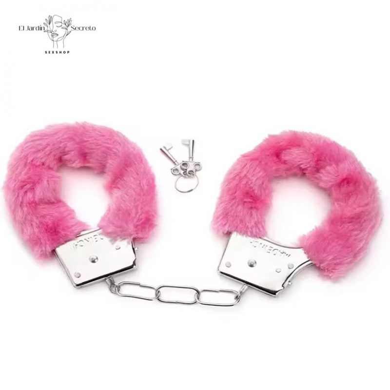 Esposas de Metal con Peluche Rosa Juegos de restricción BDSM