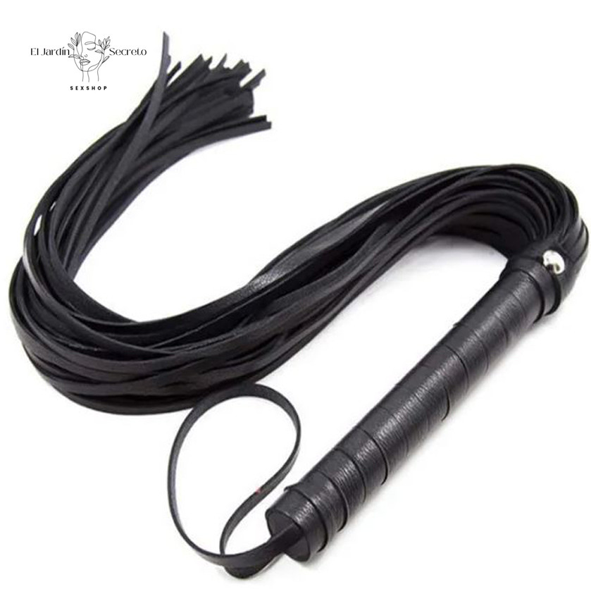 Látigo de tiras Negro de 40 cm Juegos Sometimiento BDSM 1 Látigo de tiras Negro de 40 cm Juegos Sometimiento BDSM