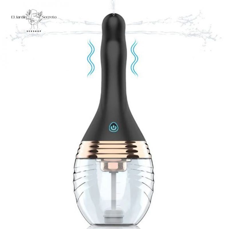 Ducha 27cm Enema Anal con Vibrador y Chorro de agua Limpieza Anal
