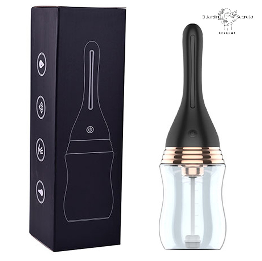 Ducha 27cm Enema Anal con Vibrador y Chorro de agua Limpieza Anal