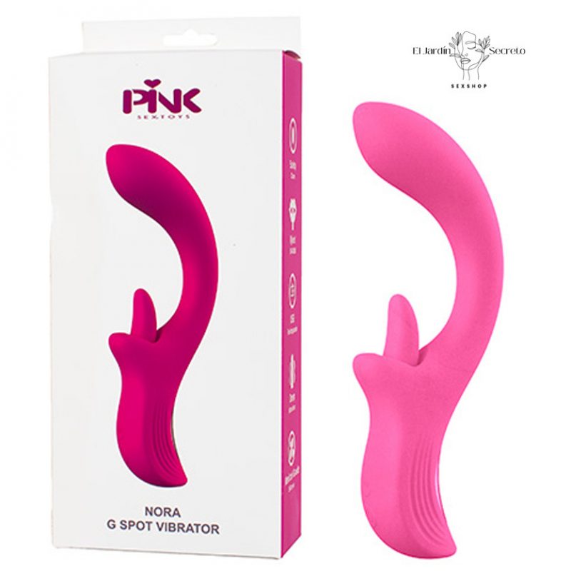 Vibrador Punto g y Lengua para Clítoris Nora G Spot Vibrator Pink Sex Toys