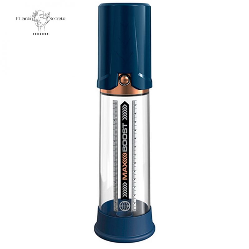 Bomba de Succión para pene Max Boost Blue Clear Pipedream