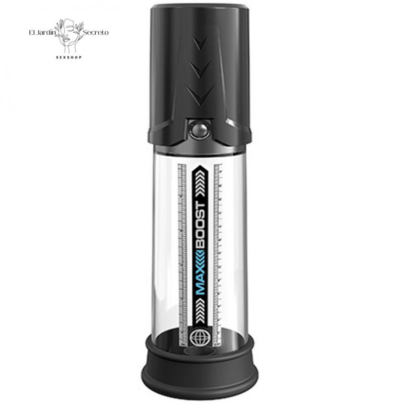 Bomba de Succión para pene Max Boost Black Clear Pipedream