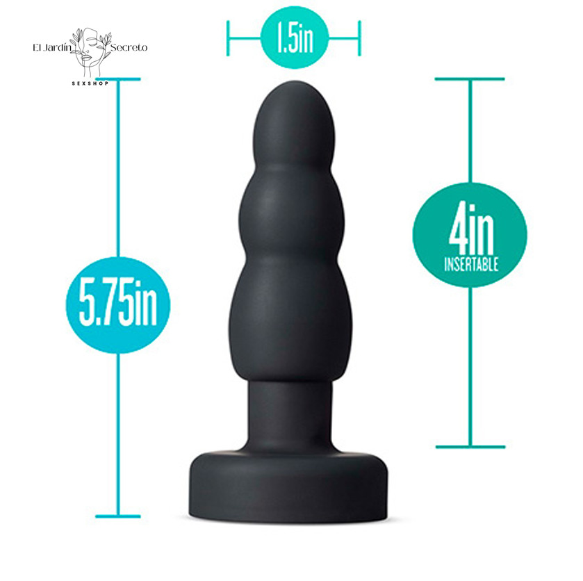 Plug Anal Bulbo 15 cm con giro y Vibración Propel Plug Black Blush