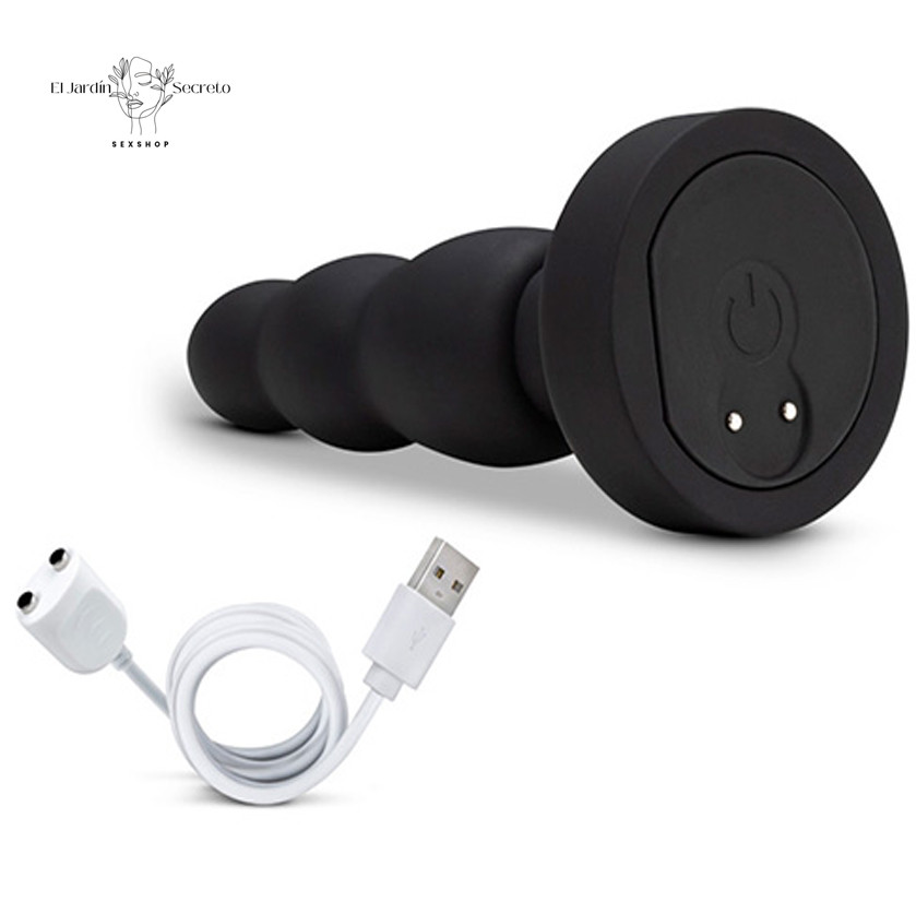 Plug Anal Bulbo 15 cm con giro y Vibración Propel Plug Black Blush