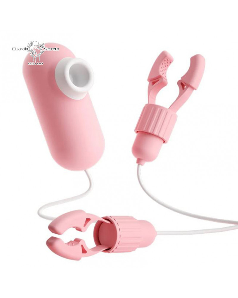 Kit Pinzas para pezones con Succionador de clítoris Pink Rabbit Nipple Clip Sucking 6 kit pinzas para pezones con succionador de clitoris pink rabbit nipple clip sucking