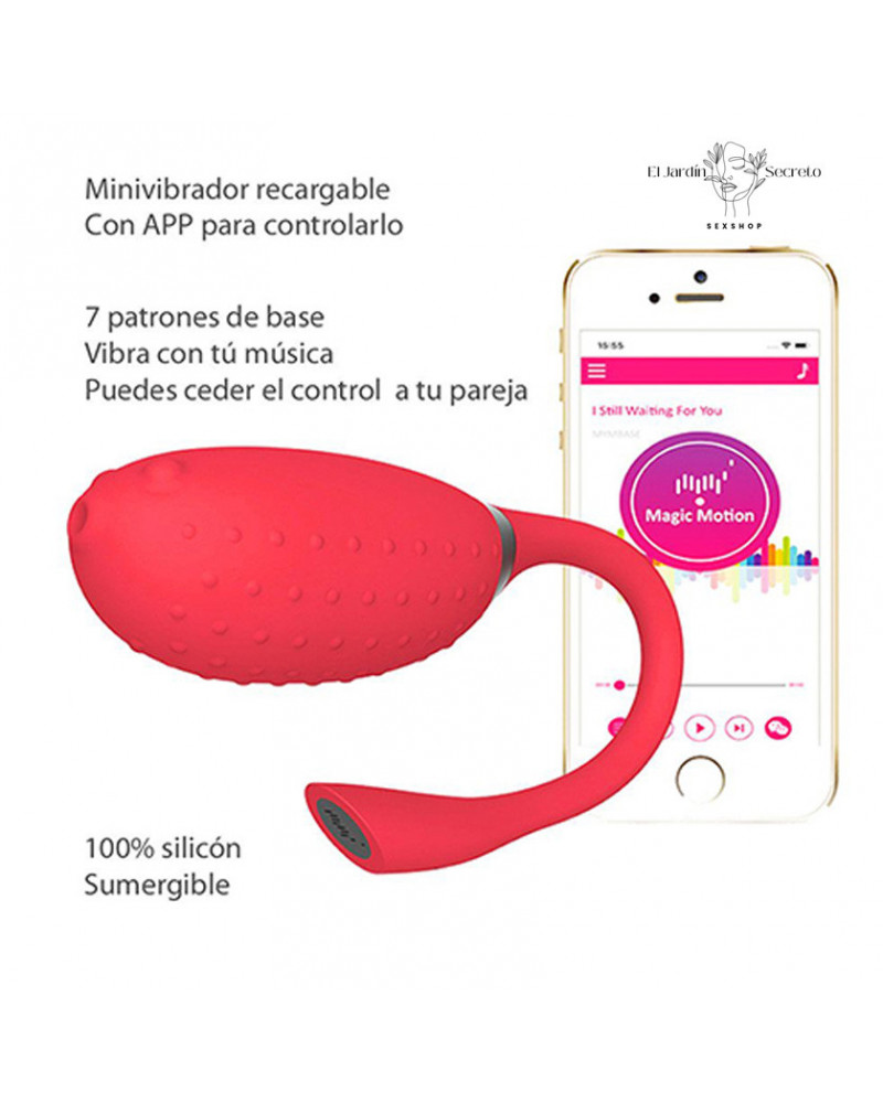 Vibrador para Clítoris y Punto G con Aplicación Fugu Red Magic Motion 7 vibrador para clitoris y punto g con aplicacion fugu red magic motion