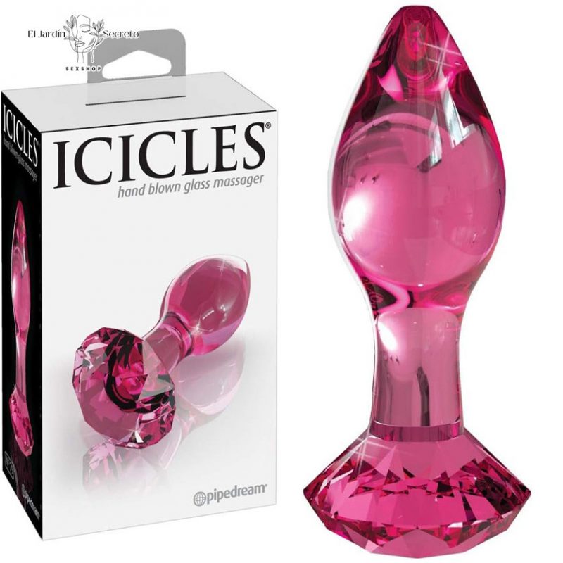 Plug Anal de cristal 10cm Plug Rosa Icicles 79 Pipedream