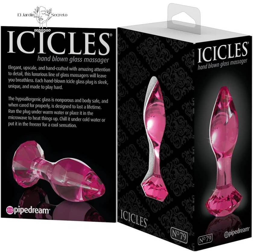 Plug Anal de cristal 10cm Plug Rosa Icicles 79 Pipedream 6 Plug Anal de cristal 10cm Plug Rosa Icicles 79 Pipedream