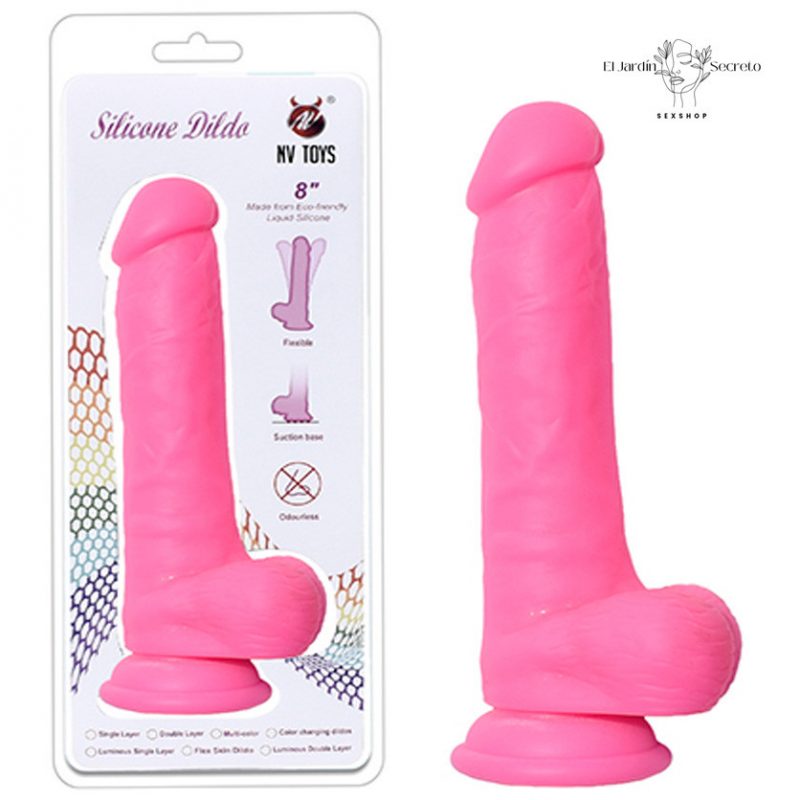 Dildo Realista 20cm Neon Rosa Silicone Dildo NV Toys