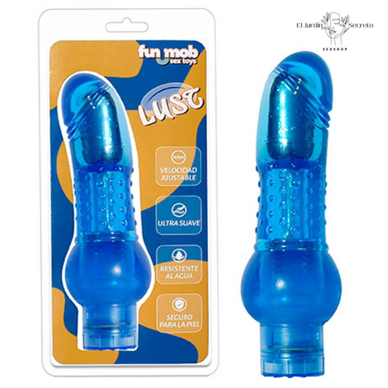 Vibrador 17cm Punto G y Clítoris Newlon Azul Fun Mob Lust