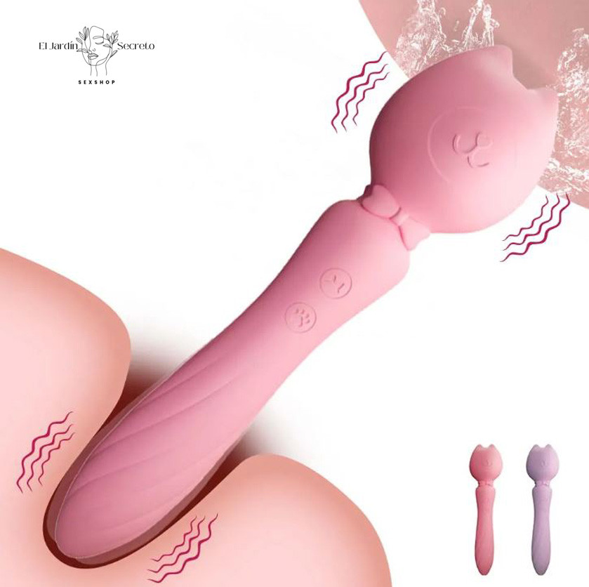 Vibrador 21cm Gatito con Cabeza Flexible punto G y Clítoris 3 Vibrador 21cm Gatito con Cabeza Flexible punto G y Clítoris