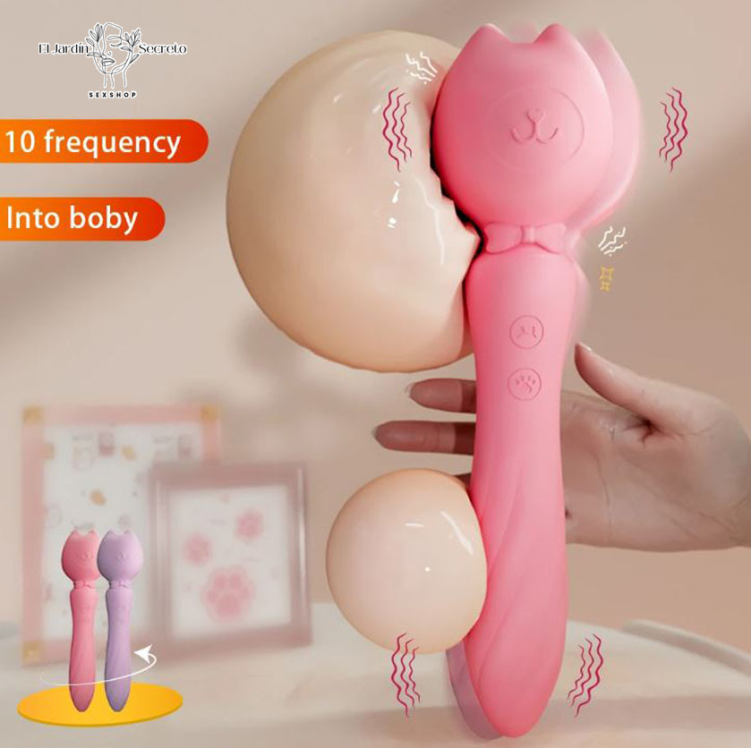 Vibrador 21cm Gatito con Cabeza Flexible punto G y Clítoris 7 Vibrador 21cm Gatito con Cabeza Flexible punto G y Clítoris