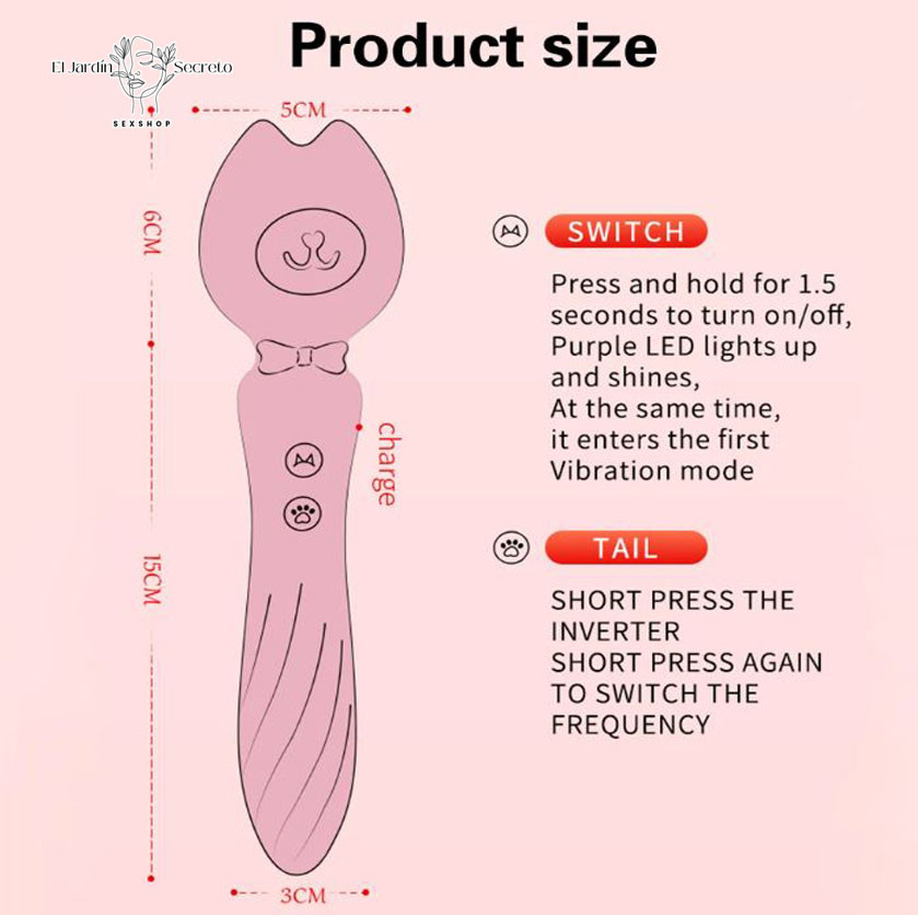Vibrador 21cm Gatito con Cabeza Flexible punto G y Clítoris 8 Vibrador 21cm Gatito con Cabeza Flexible punto G y Clítoris