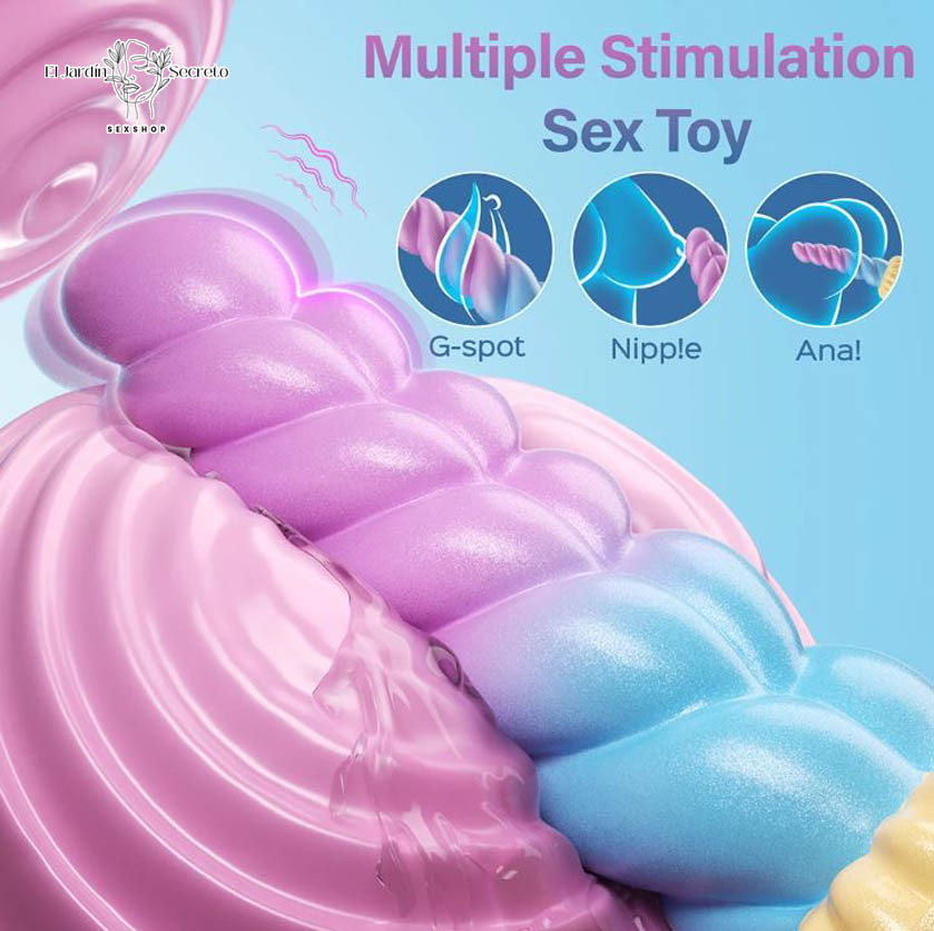 Vibrador 15cm Fantasia Arcoiris Vibrador para tu Punto G Anal