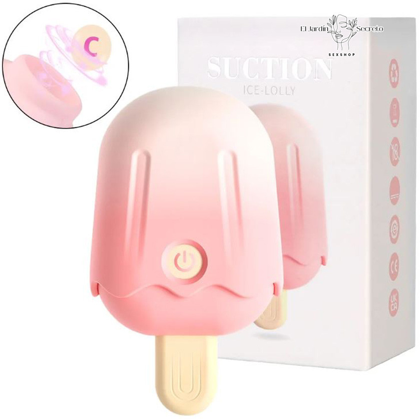 Succionador para Clítoris Mini Paleta de helado Vibrador rosa 1 Succionador para Clítoris Mini Paleta de helado Vibrador rosa