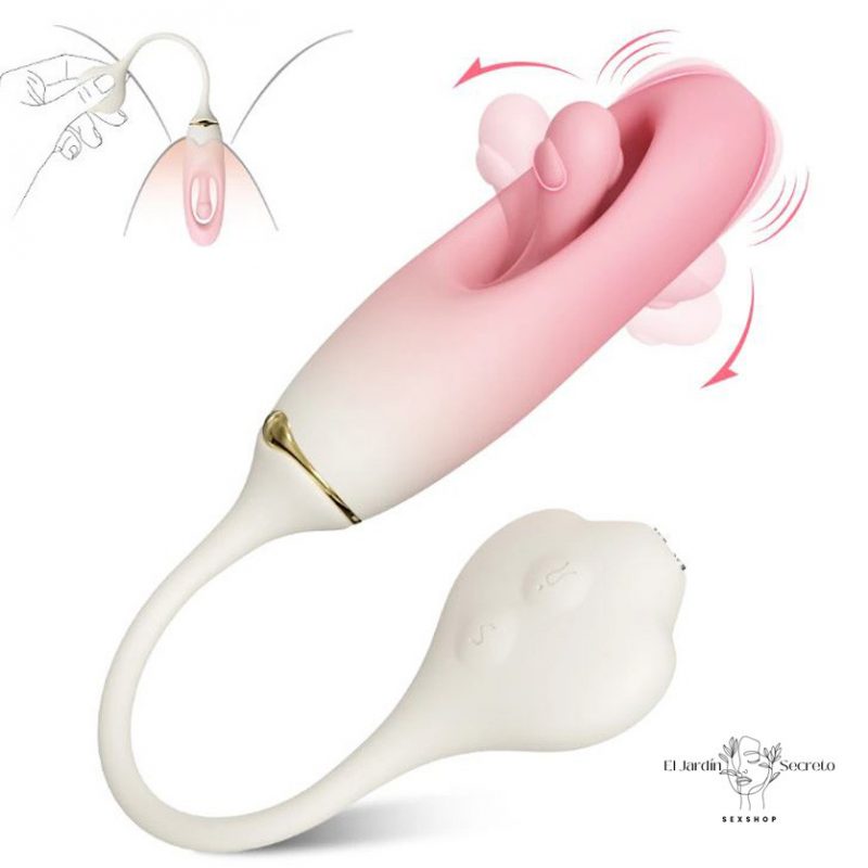 Vibrador Punto G Efecto de Digitación Palmada Flapping Silicon Rosa