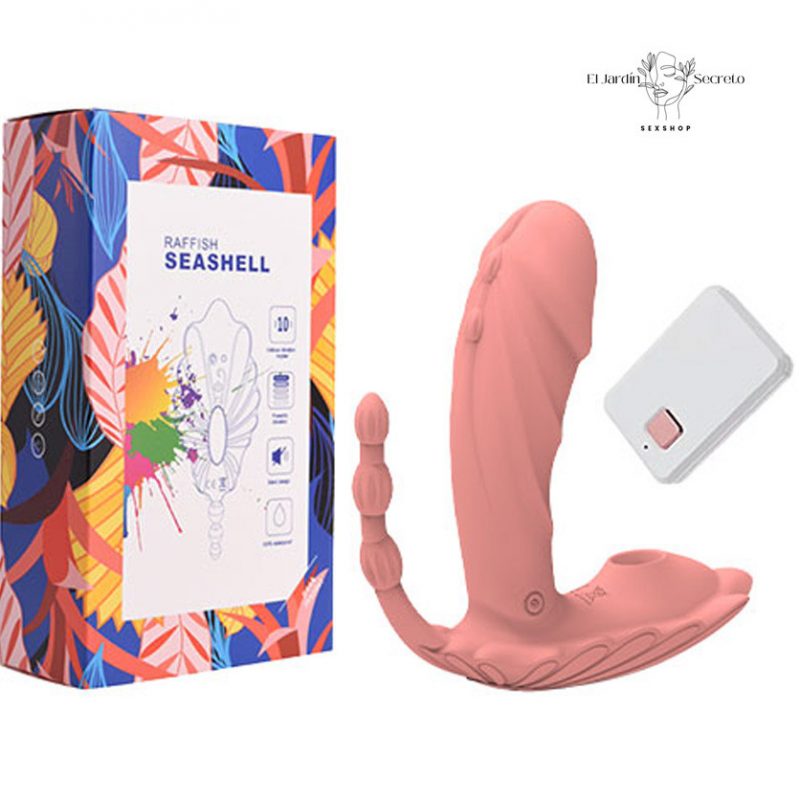 Vibrador Realista triple Punto G Clítoris y Vibrador Anal Raffish Seashell