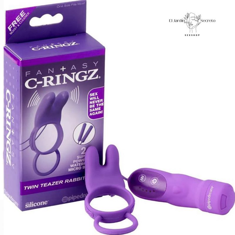 Anillo Para Pene con Vibrador clítoris Twin Teazer Rabbit Ring Pipedream