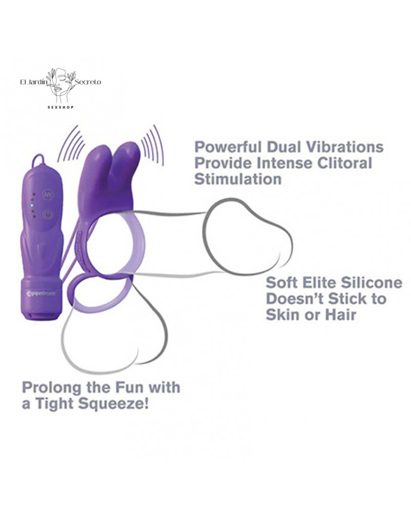 anillo para pene con vibrador clitoris twin teazer rabbit ring pipedream