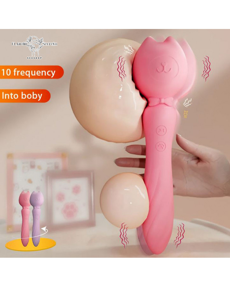 Vibrador 21cm Gatito con Cabeza Flexible punto G y Clítoris 9 vibrador 21cm gatito con cabeza flexible punto g y clitoris