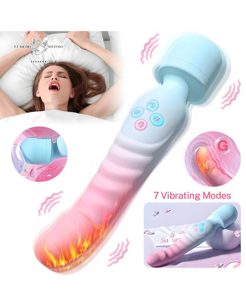 vibrador 22cm varita cabeza flexible estimulador del punto g y clitoris