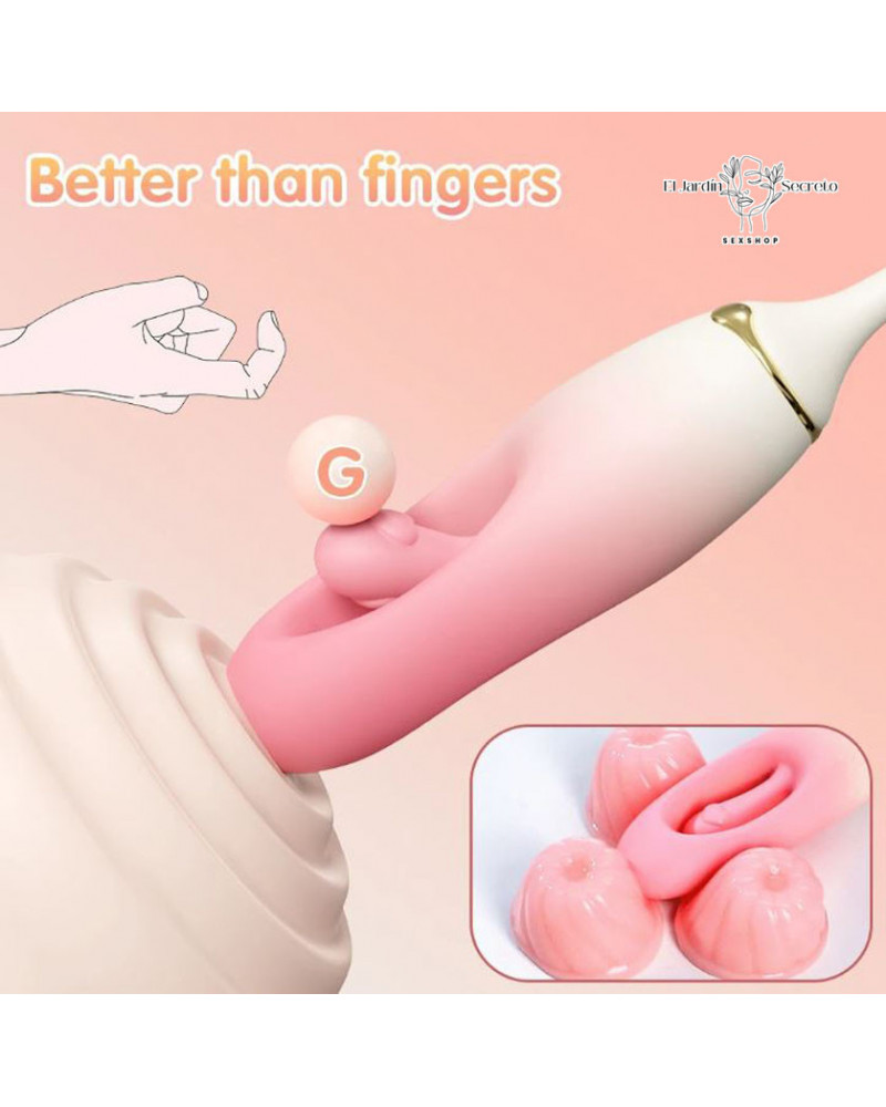 vibrador punto g efecto de digitacion palmada flapping silicon rosa