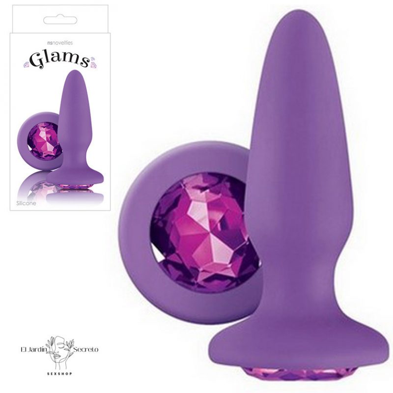 Plug Anal 10 cm Plug Silicon para sexo anal Glams Purple Gem