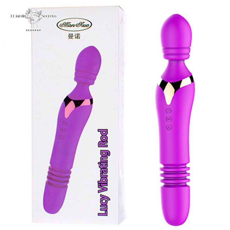 Vibrador 25cm Punto G retráctil efecto calor Lucy Vibrating Rod