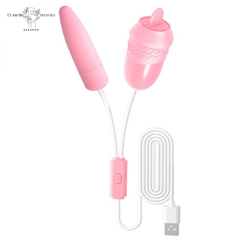 Mini Bala Vibradora Doble Estimulación Lengua Clítoris y Punto G