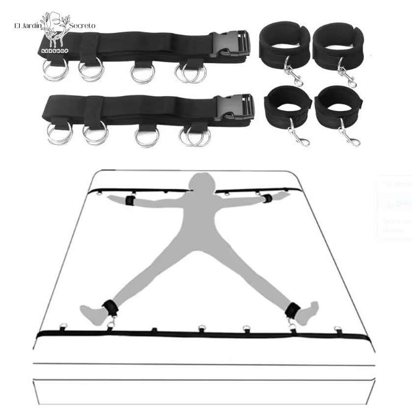 Kit Sometimiento para Cama Juegos Bondage BDSM 3 Kit Sometimiento para Cama Juegos Bondage BDSM